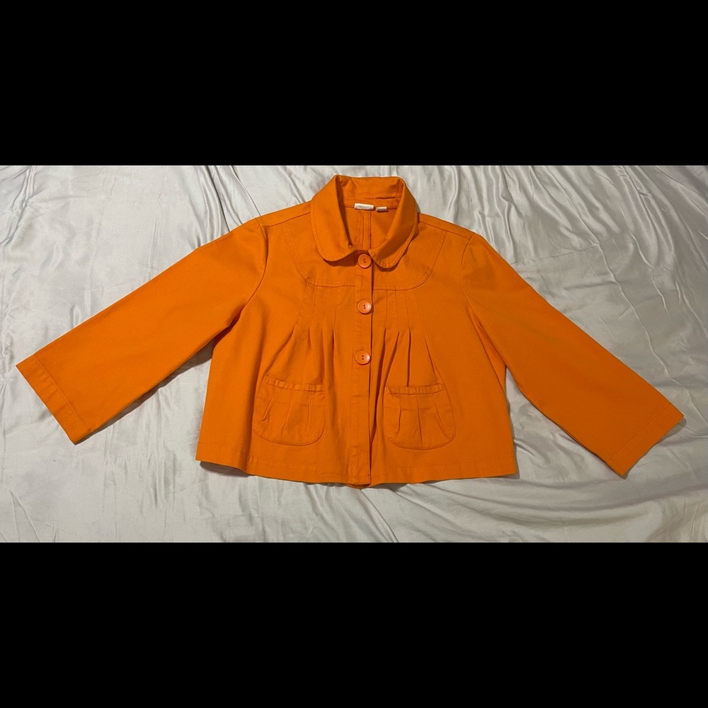 Cato Women’s Orange Cardigan Denim Jacket